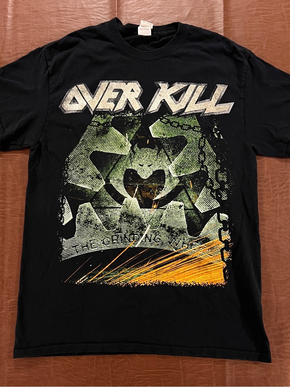 Overkill Band Mean Green Killing Machine Shirt - Dual Sided - Size Medium